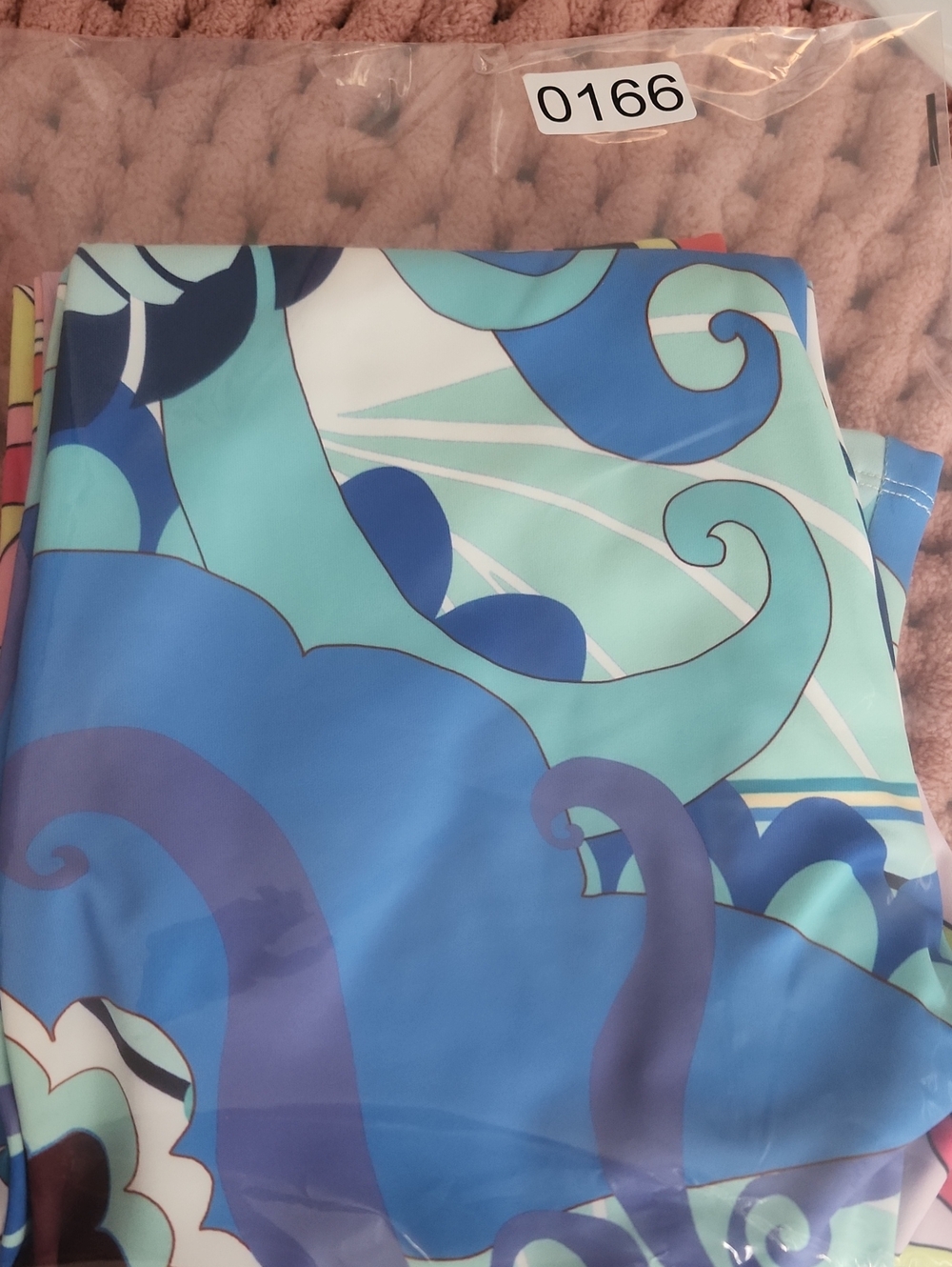 Color-Block Patterned Stretch Leggings - Pink & Blue Set Bundle - Picture 9 of 9